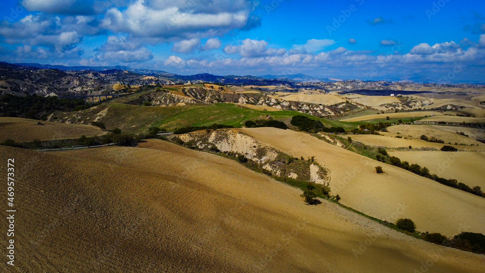Agriculture in Italy - flight over beautiful fields - travel photography