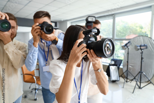 Group of photographers duri...