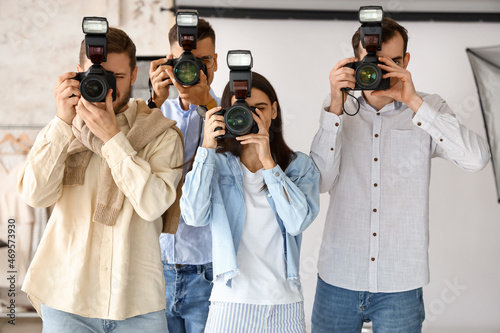 Group of photographers duri...