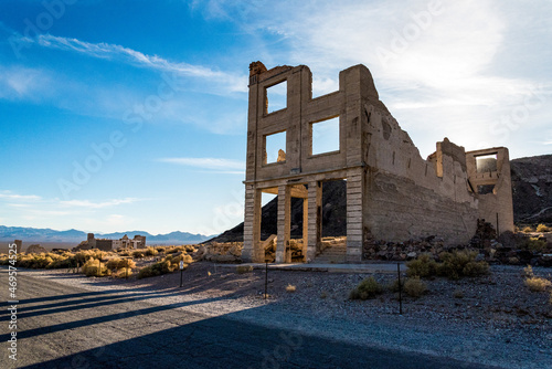 Remains of the old bank building in the ghost town Rhyolite photo