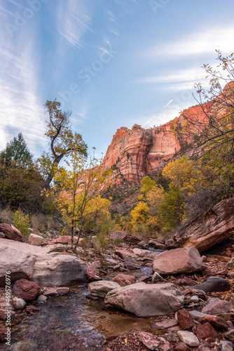 Gorgous landscape of Left Fork Trail to the Subway gorge, Zion NP