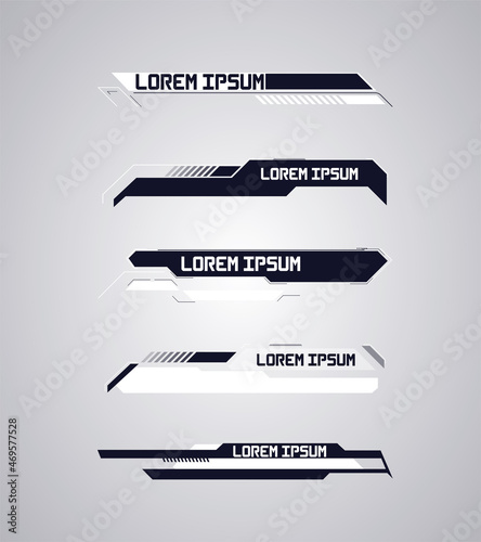 Callouts titles and frame in Sci- Fi style. Bar labels, info call box bars. Callouts titles. Callout bar labels, information call box bars and modern digital info.