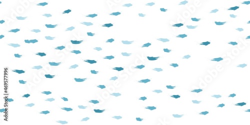 Seamless Wave Pattern, Hand drawn cute water vector background. Watercolor sea brush smears, baby paint lines design