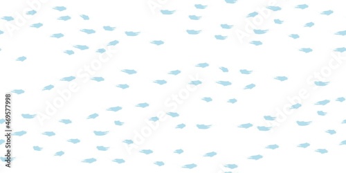 Seamless Wave Pattern, Hand drawn cute water vector background. Watercolor sea brush smears, baby paint lines design
