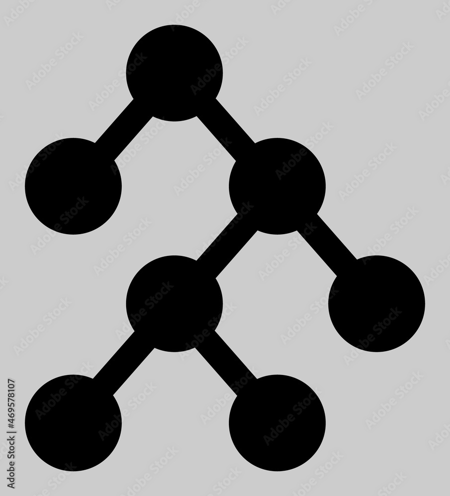 Binary tree vector illustration. An isolated flat icon illustration of binary tree with nobody. Binary tree vector illustration. An isolated flat icon illustration of binary tree with nobody.