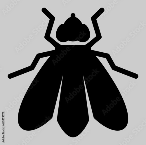 Fly vector icon. An isolated flat icon illustration of fly with nobody.