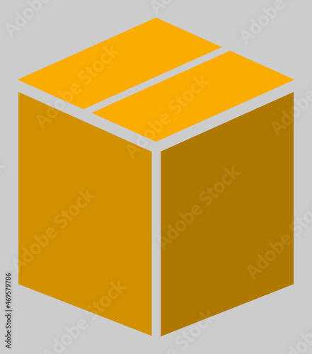 Closed carton box vector illustration. An isolated flat icon illustration of closed carton box with nobody.