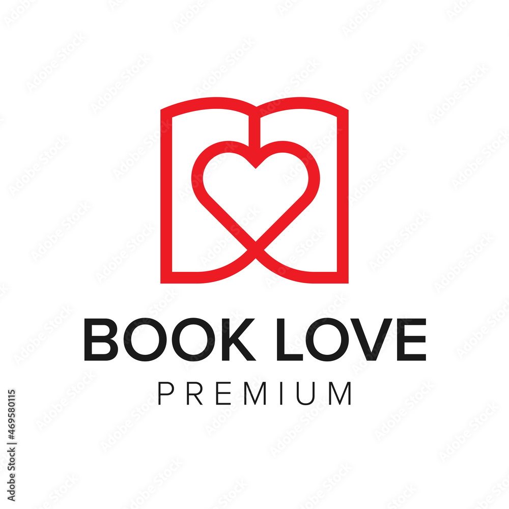 book love logo icon vector template