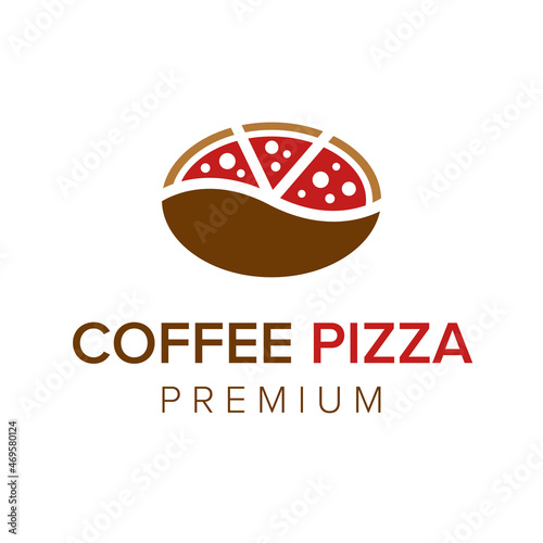 Coffee pizza logo icon vector template