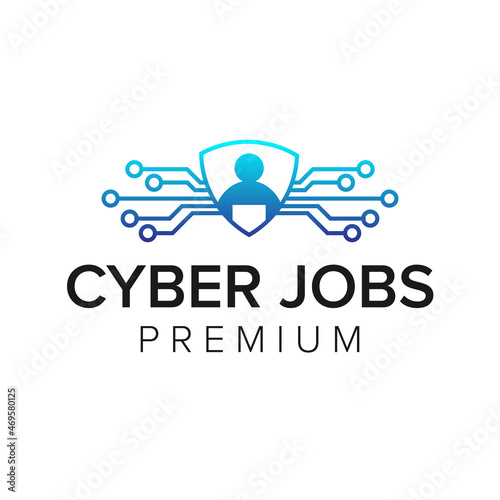 Cyber jobs logo icon vector template