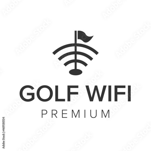 golf wifi logo icon vector template