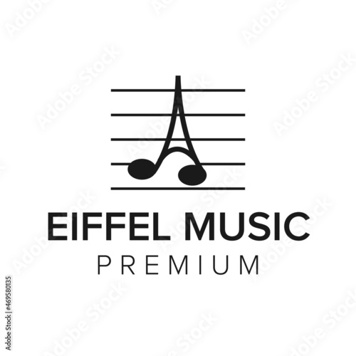 Eiffel music logo icon vector template