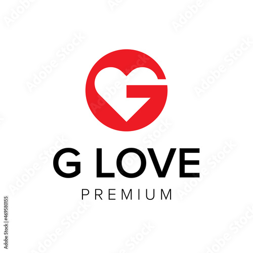 letter G love logo icon vector template