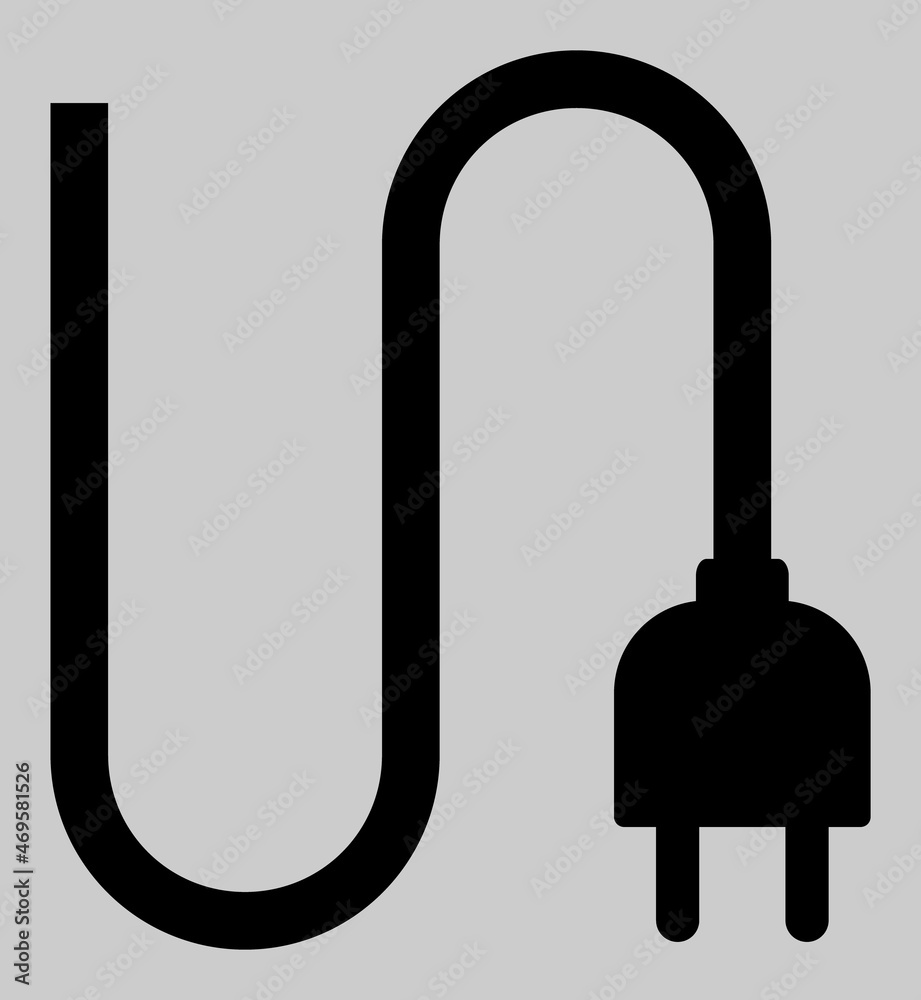 Electrical cord vector icon. An isolated flat icon illustration of electrical cord with nobody. Electrical cord vector icon. An isolated flat icon illustration of electrical cord with nobody.