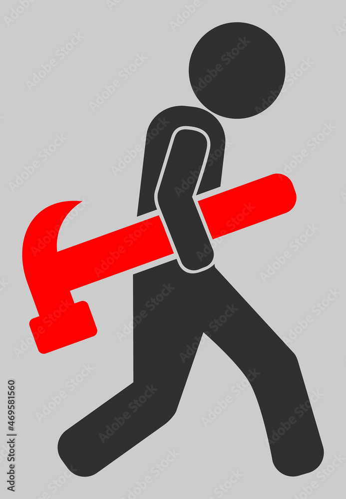Hammer robber vector icon. An isolated flat icon illustration of hammer robber with nobody. Hammer robber vector icon. An isolated flat icon illustration of hammer robber with nobody.