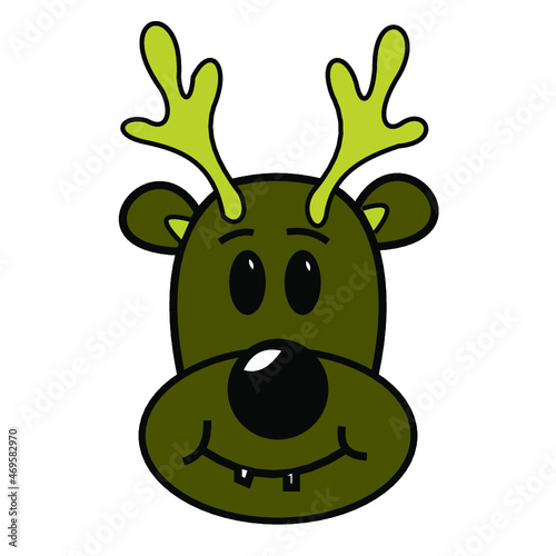 Funny reindeer with. vector illustration isolated.  photo