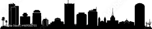 Phoenix Arizona USA City Skyline Vector
