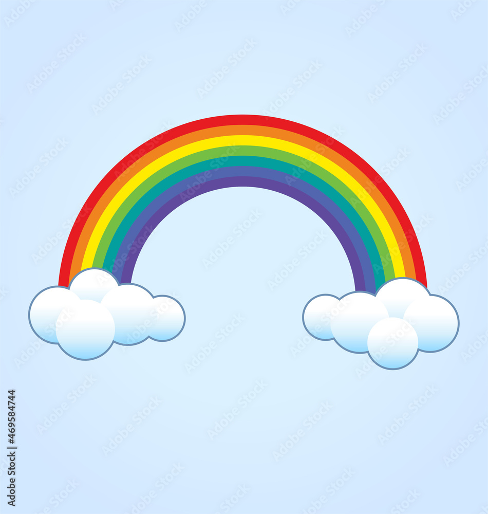 simple classic rainbow with clouds simple classic rainbow with clouds