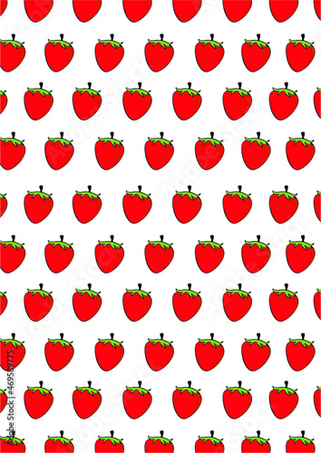 repetition of fresh strawberries. red delicious fruit pattern forming background