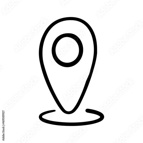 hand drawn Coordinates Location Point Gps doodle icon isolated on  white background. vector illustration.