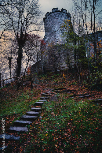 Burg, Turm, Burgmauer, Ebersburg, Hessen, Rhön, Deutschland photo