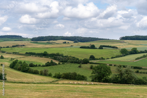 Landscape with fields and hills  Manternach  Luxembourg