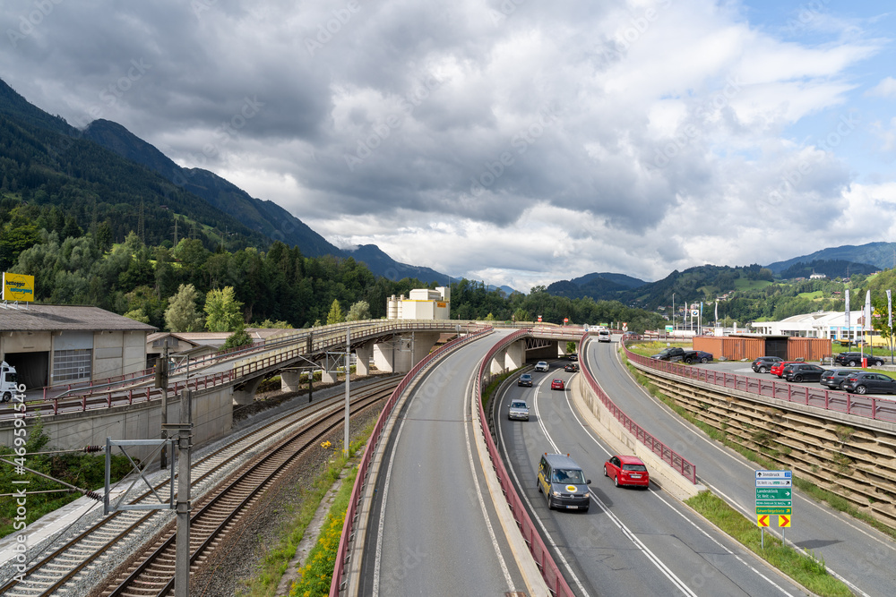 Tauern Autobahn in Sankt Veit im Pongau in Taurental , Austria Tauern Autobahn in Sankt Veit im Pongau in Taurental , Austria