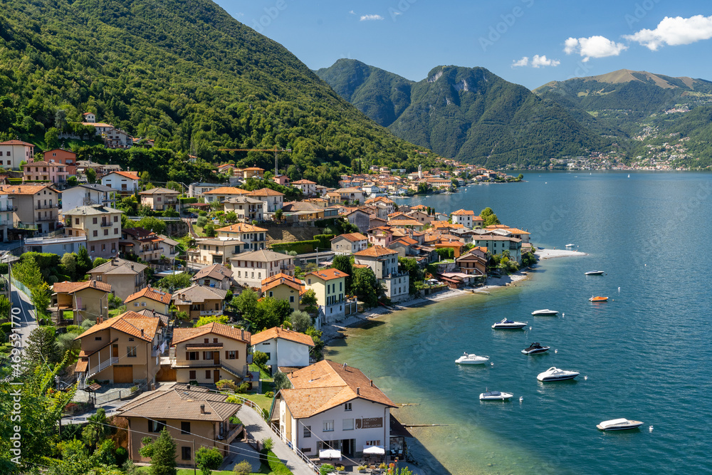 Village on the shore of Lake Como, Italy