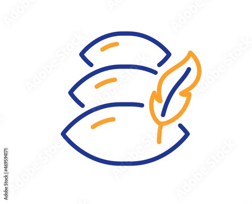 Pillow line icon. Sleep comfort sign. Night cushion symbol. Colorful thin line outline concept. Linear style pillow icon. Editable stroke. Vector