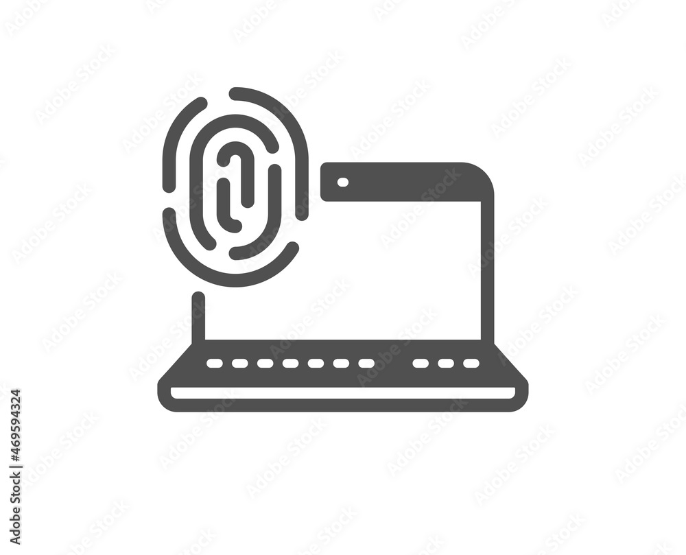 Computer fingerprint icon. Finger print scan sign. Biometric identity symbol. Classic flat style. Quality design element. Simple computer fingerprint icon. Vector Computer fingerprint icon. Finger print scan sign. Biometric identity symbol. Classic flat style. Quality design element. Simple computer fingerprint icon. Vector