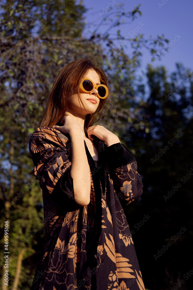 pretty woman wearing sunglasses outdoors fashion nature pretty woman wearing sunglasses outdoors fashion nature