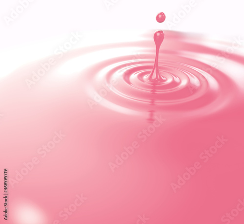 Strawberry flavoring milk shake, pink backgound