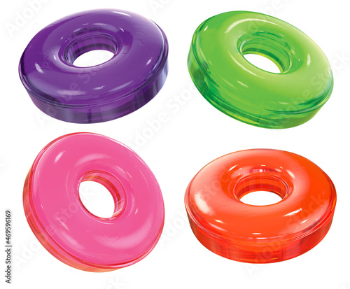 Round Hard candies colorful. 3d illustration