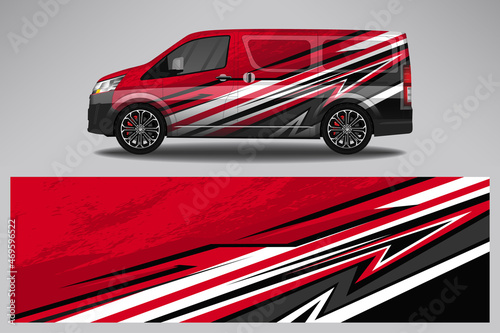 Obraz na plátně Car wrap design race livery vehicle vector