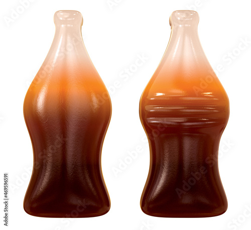 bottle jelly candy. Isolated on white background. 3d illustration