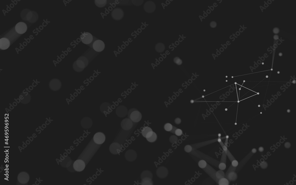 Abstract background. Molecules technology with polygonal shapes, connecting dots and lines. Connection structure. Big data visualization. Abstract background. Molecules technology with polygonal shapes, connecting dots and lines. Connection structure. Big data visualization.