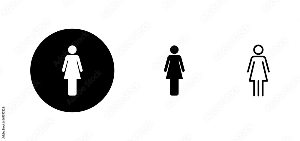 Fototapeta premium Female icons set. woman sign and symbol