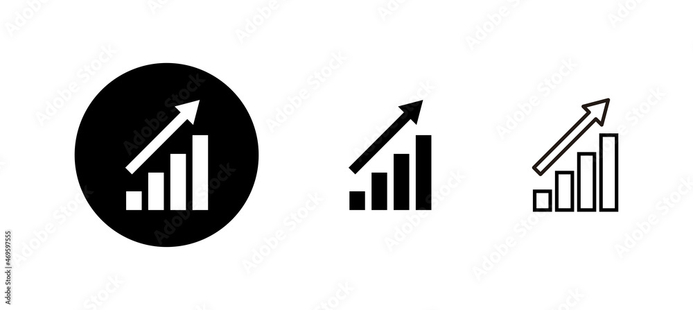 Growing graph Icons set. Chart sign and symbol. diagram icon Growing graph Icons set. Chart sign and symbol. diagram icon
