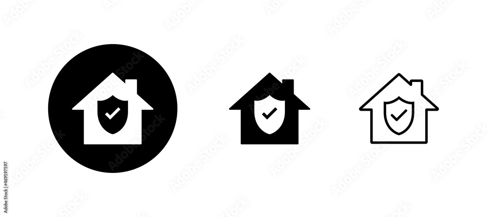 home insurance icons set. home protection sign and symbol home insurance icons set. home protection sign and symbol