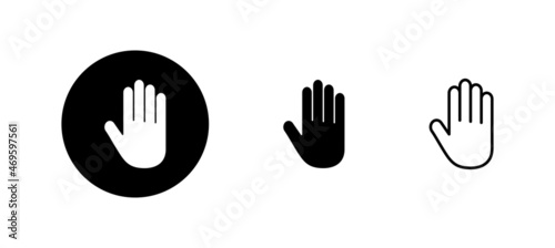 Hand icons set. hand sign and symbol. palm