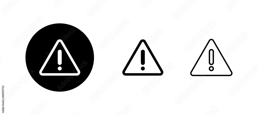 Exclamation danger icons set. attention sign and symbol. Hazard warning attention sign Exclamation danger icons set. attention sign and symbol. Hazard warning attention sign