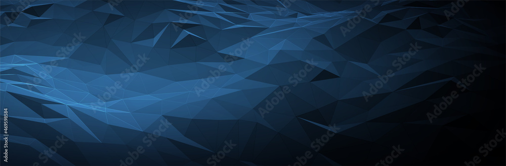 Abstract Blue Background. Dark low poly triangle pattern. Virtual computer Landscape. Technology style. Sci-fi surface. Banner or presentation template. Vector illustration Abstract Blue Background. Dark low poly triangle pattern. Virtual computer Landscape. Technology style. Sci-fi surface. Banner or presentation template. Vector illustration