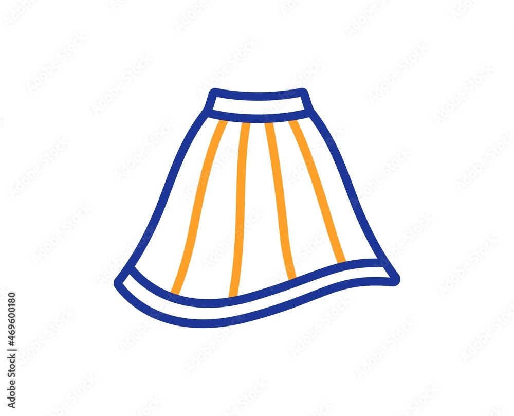 Skirt line icon. Clothing gown sign. Women fashion outfit symbol. Colorful thin line outline concept. Linear style skirt icon. Editable stroke. Vector Skirt line icon. Clothing gown sign. Women fashion outfit symbol. Colorful thin line outline concept. Linear style skirt icon. Editable stroke. Vector