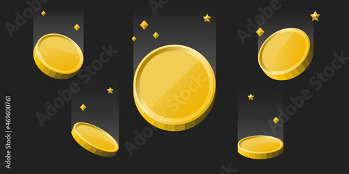 Coins money cryptocurrency asset token yellow falling banner photo