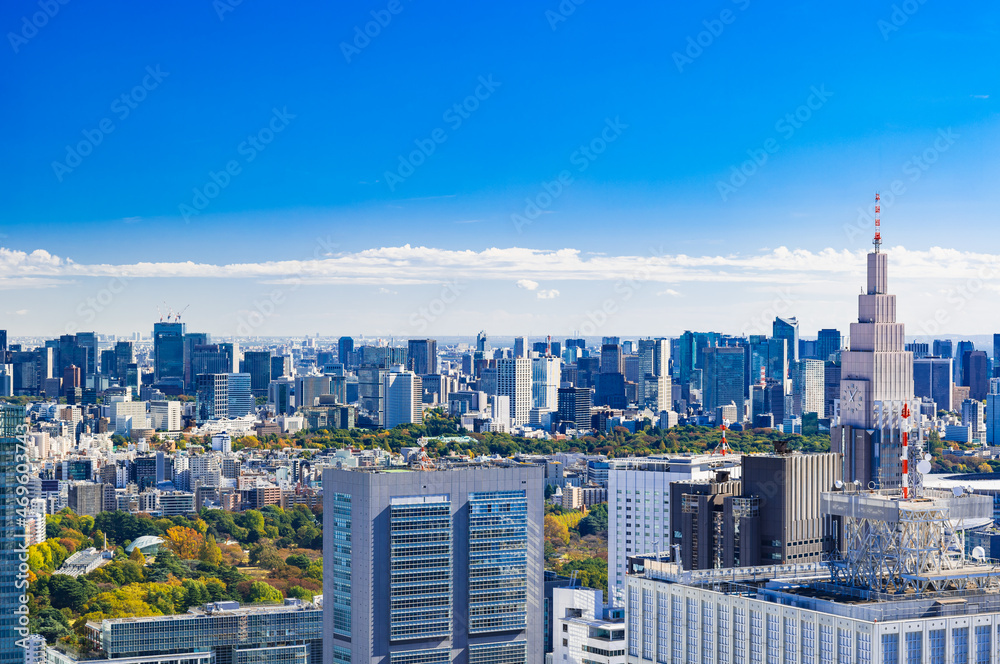 東京　青空と都市風景