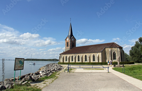 Obraz na płótnie Church of Champaubert aux Bois at the edge of the Lac du Der located in the Grand-Est (La Marne) in France w salonie