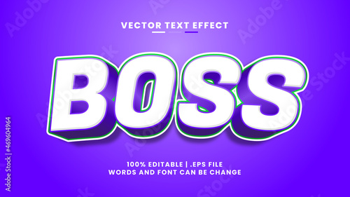 Boss cartoon comic game style editable text effect 3d template