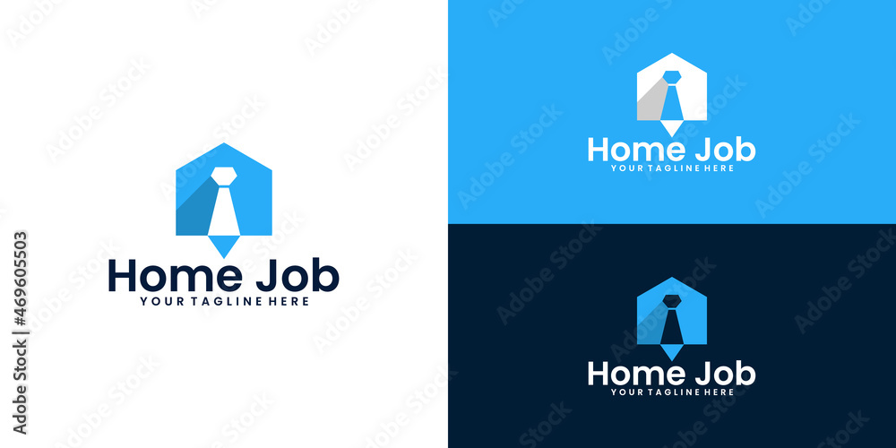 Fototapeta premium home job logo design. work house and tie concept
