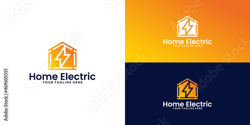 electric house logo design inspiration, stun house, electric house and lightning house