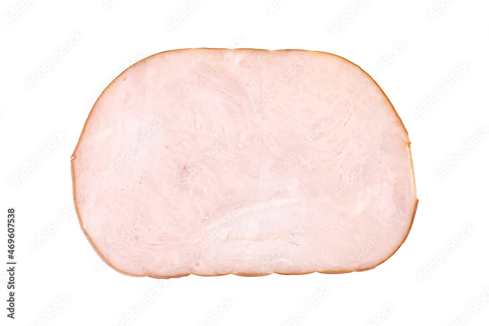 sliced cold smoked turkey breast isolated on white background sliced cold smoked turkey breast isolated on white background